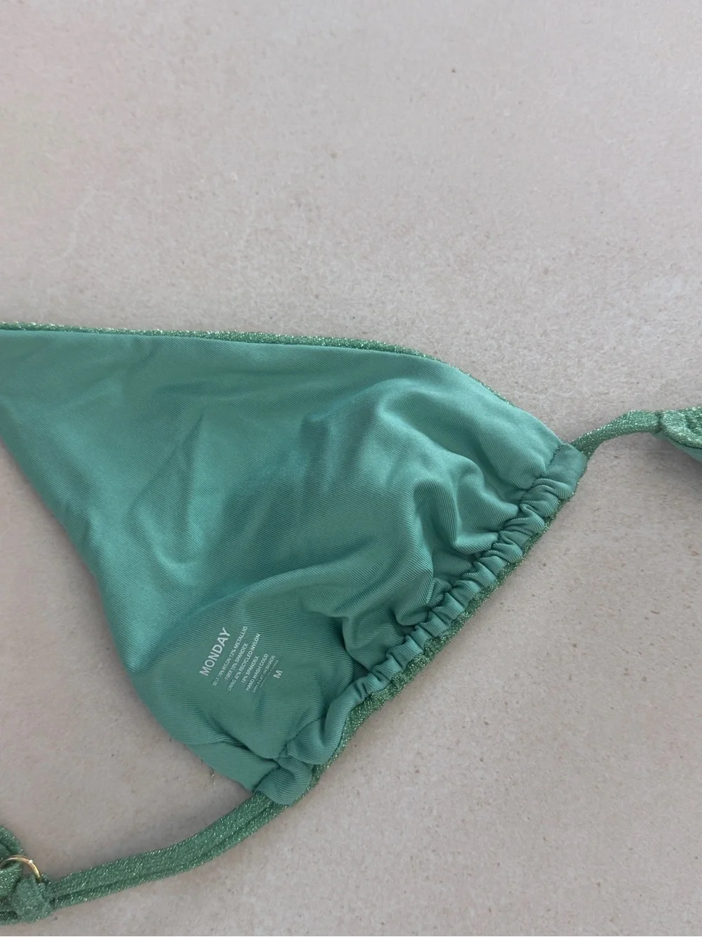 Monday Swimwear Green Shimmer Triangle Bikini Set
